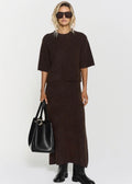Madina Short Sleeve Knit Mocha Brown