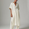 Camilla Contrast Linen Dress Jetstream