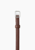 The Georgia Slim Belt Chocolate Brown & Silver