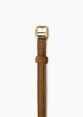 The Georgia Slim Belt Maple Brown Suede