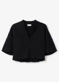 Short Wool Cardigan Black