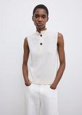 Sleeveless Knit Top Cashmere Blend