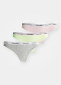 Thong 3pk, Green Pink & Gryhtr