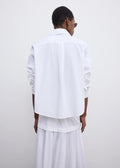 Cropped Asymmetric Shirt White