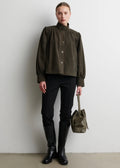 Zoine Suede Jacket Black Olive