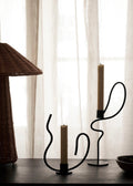 Valse Candle Holder High Black