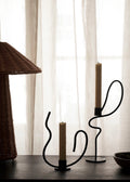 Valse Candle Holder High Black