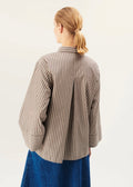 Shina Poplin Shirt Brown Stripe