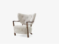 Wulff Lounge Chair & Puff | Sheepskin Moonlight | Valnøtt