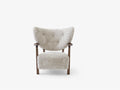 Wulff Lounge Chair & Puff | Sheepskin Moonlight | Valnøtt