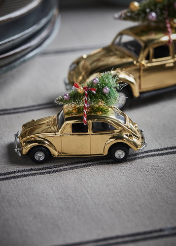 Dekorasjon Mini Xmas Car Gold