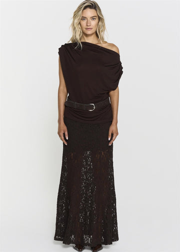Akasha Lace Skirt Mocha Brown