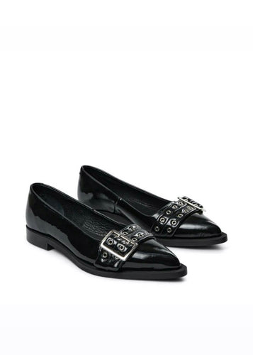 Saso Black Patent Ballerina