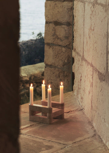 Newel Modular Candle Holder Set of 6 Travertin