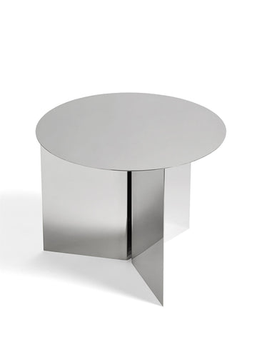 Slit Table Round | Mirror Polished Stainless Steel