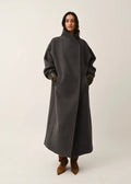 Clooney Neck Coat Grey Melange