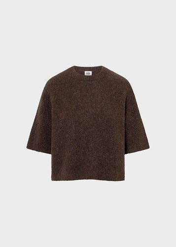 Madina Short Sleeve Knit Mocha Brown
