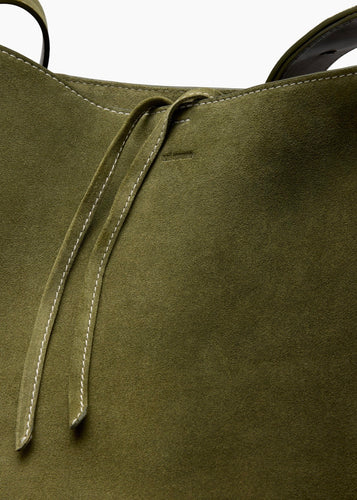 The Norma Tote Moss Green Suede