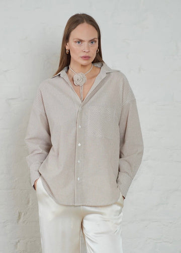 Rocha Striped Linen Beige & Off-white