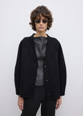 Long Wool Cardigan Black