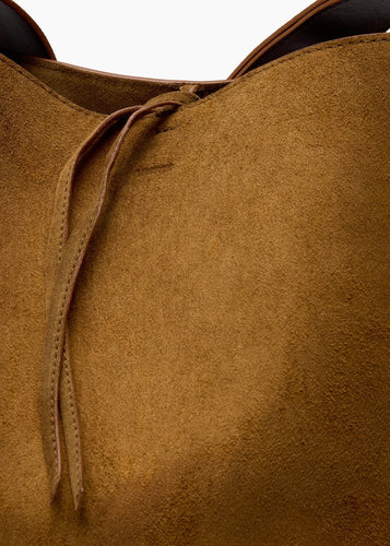 The Norma Tote Maple Brown Suede