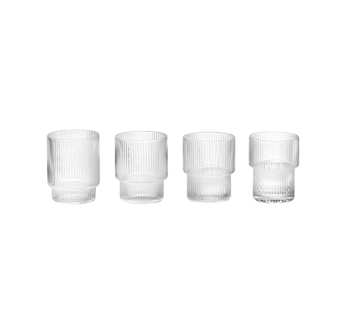 Ripple Glass Clear 4-Pakning