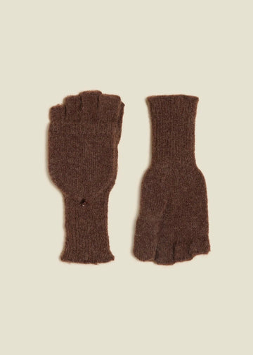 Holzweiler Brea Fingerless Gloves Dk. Brown