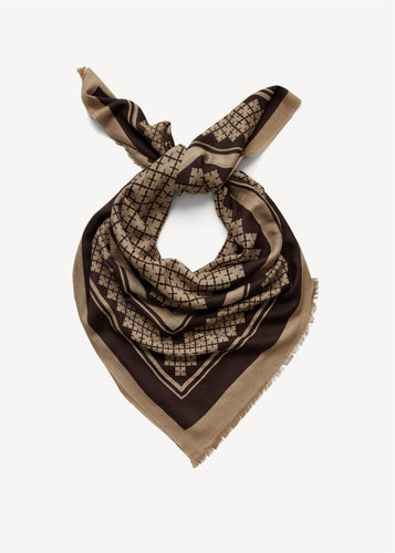 Cornelis Wool Scarf Dark Mahogany