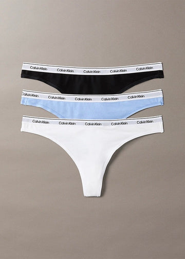 Thong 3pk  Black, White & Frozen Fjord