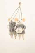 Juletrepynt Hvite og grå ullmus 2 stk