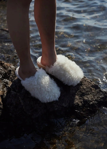 Lounge Slippers Shearling Cream