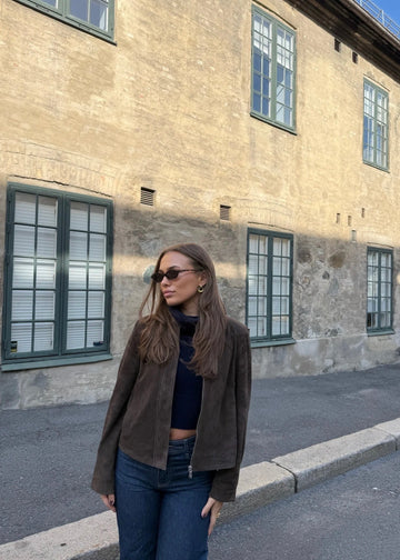 Chloe Suede Jacket Brown