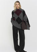 Idalia Argyle Sweater Burgundy