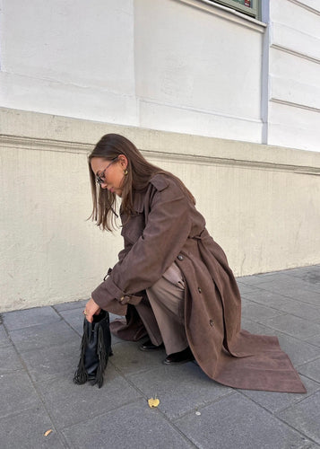 Caia Suede Coat Brown