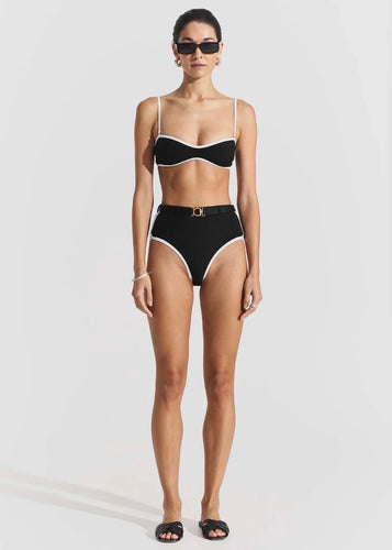 Ribbed Bikini Top Black Badetøy