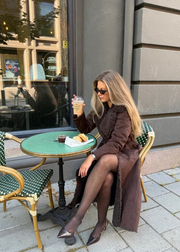 Elin PU Suede Shearling Coat