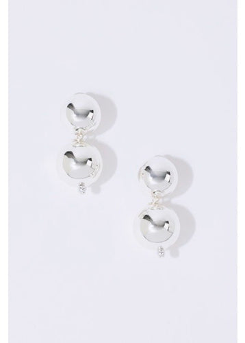Silver Sphere Studs Earrings
