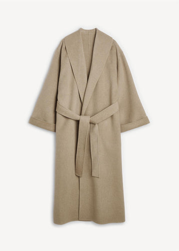 Trullem Grey Brown Melange Wool Coat