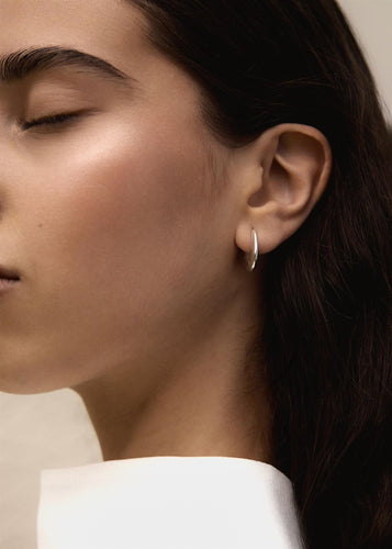 Mono Hoops Earrings Silver