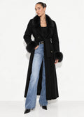 Marta Maxi Coat Faux Black