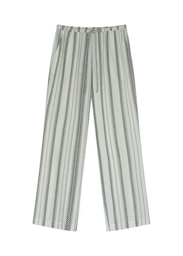 Euston Striped Gauze Pant Ecru & Black
