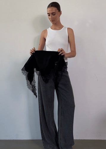 Lacia Lace Scarf Black