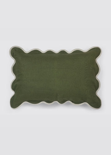 Poppy Cushion Cover Forest Green