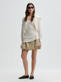 Brey Leather Skirt Old beige