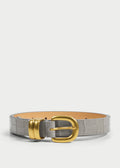 Zoilo Leather Belt Brushed Grey