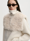 Lila Shearling Cape Soft White