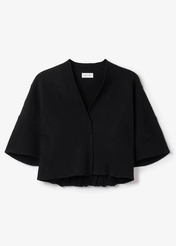 Short Wool Cardigan Black