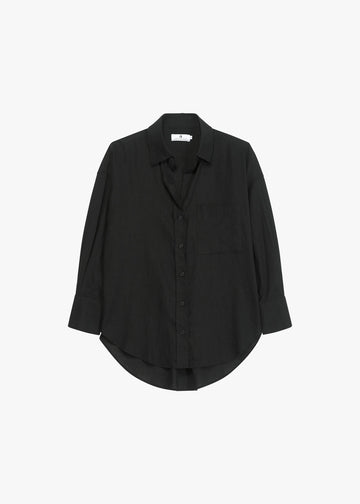 Allen Linen Viscose Skjorte | Black