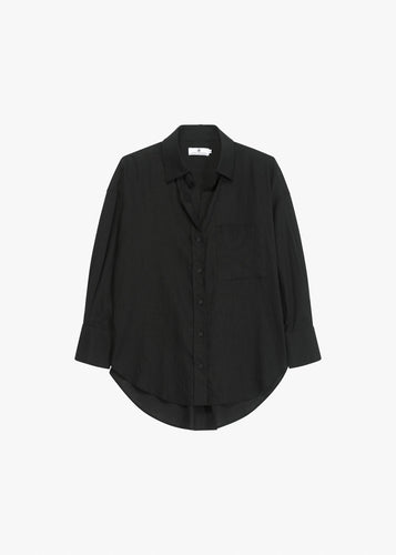 Allen Linen Viscose Skjorte | Black