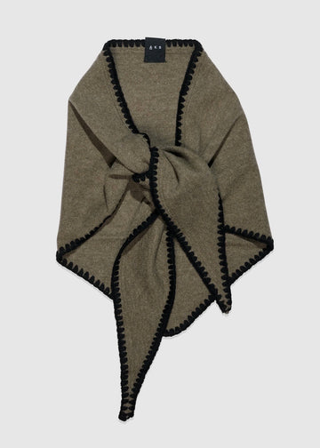 Mina Stitched Merino Scarf Wood